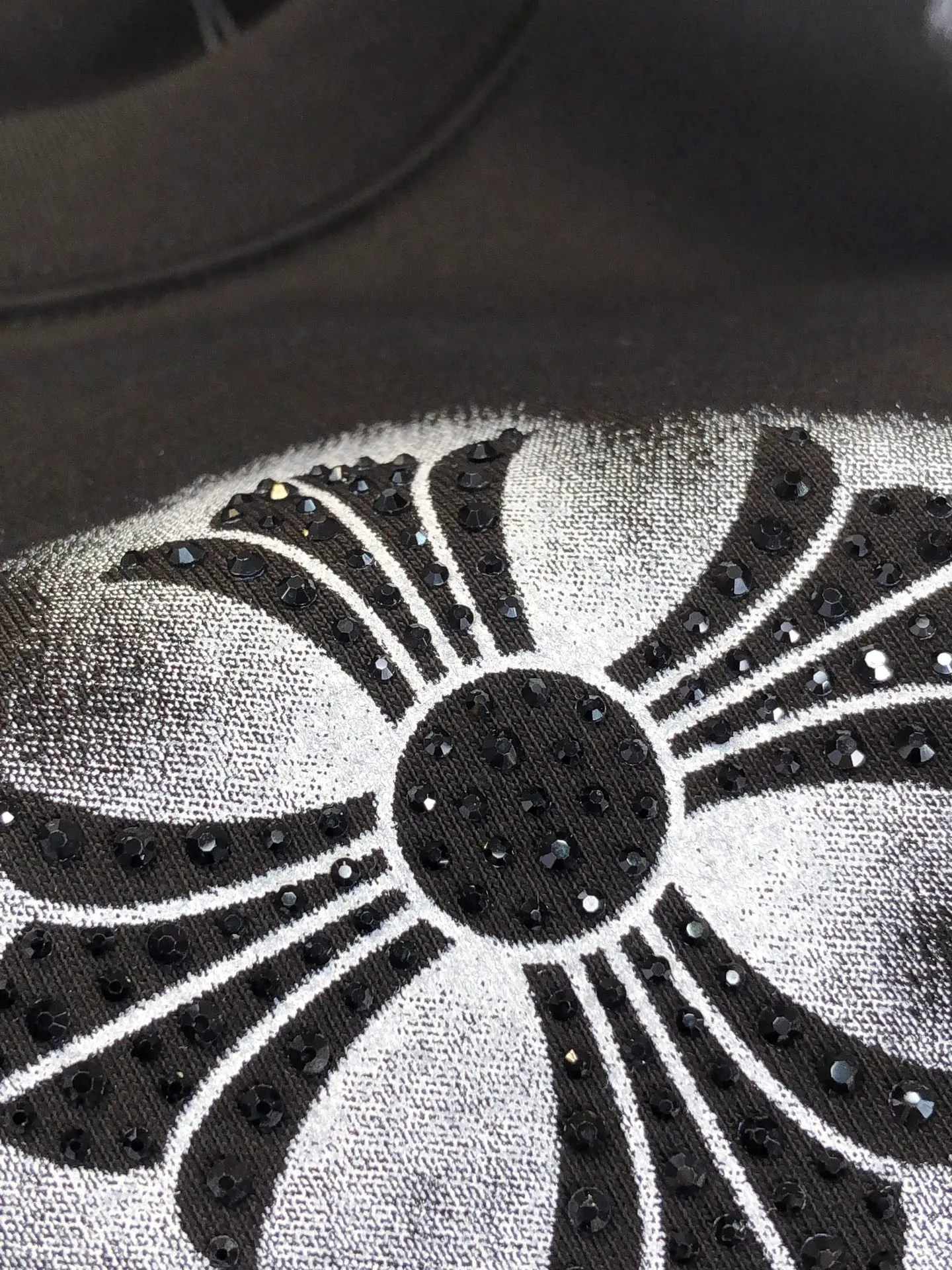 🅿️200 CH Croxin 2025 Spring and Summer New Style Round Neck Short Sleeves Dot Printing ➕ Scattered Diamond Craftsmanship Full of Details Made of High Weight 320g Double Yarn Combed Cotton Fabric Slightly Loose Fit Fabric Feels Soft and Thick Uniform Style for Men and Women Color: Black White Green Code Number: SMLXLXXL